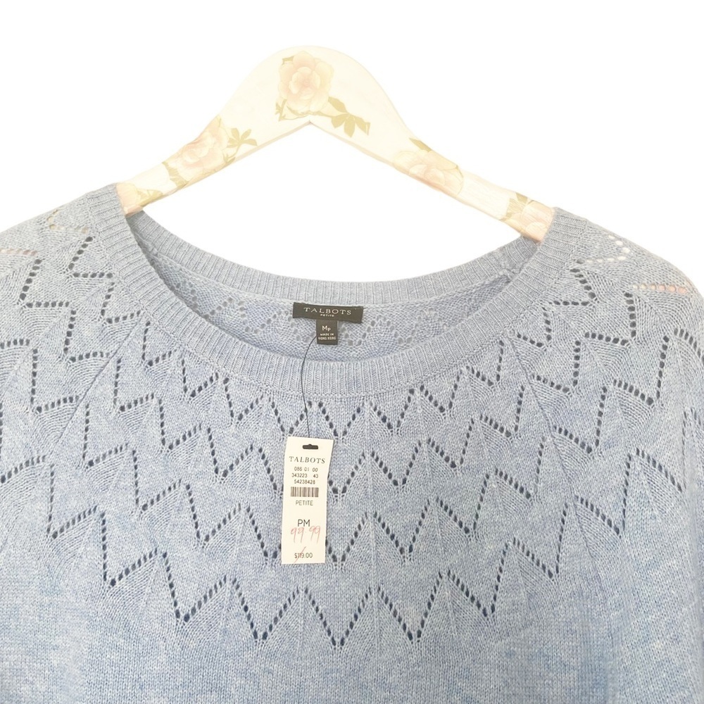 Talbot's Women's Midi Sweater Dress in French Iris Blue Petite Medium NWT - Picture 6 of 10